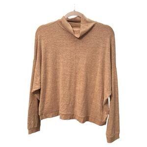 Lucky Brand XS Mock Neck Lightweight Sweater Pink Neutral Pullover NWT